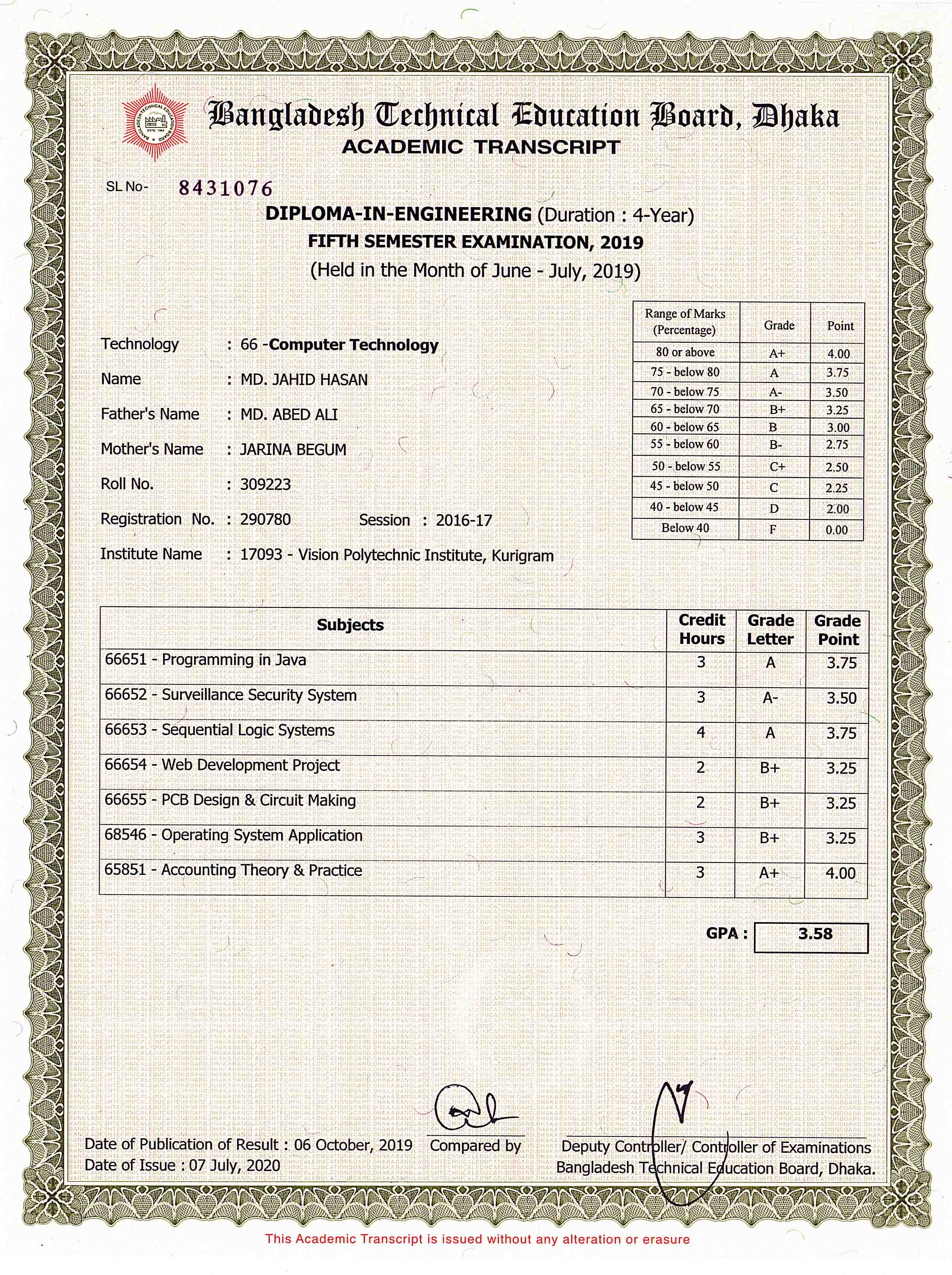 Certificate 10