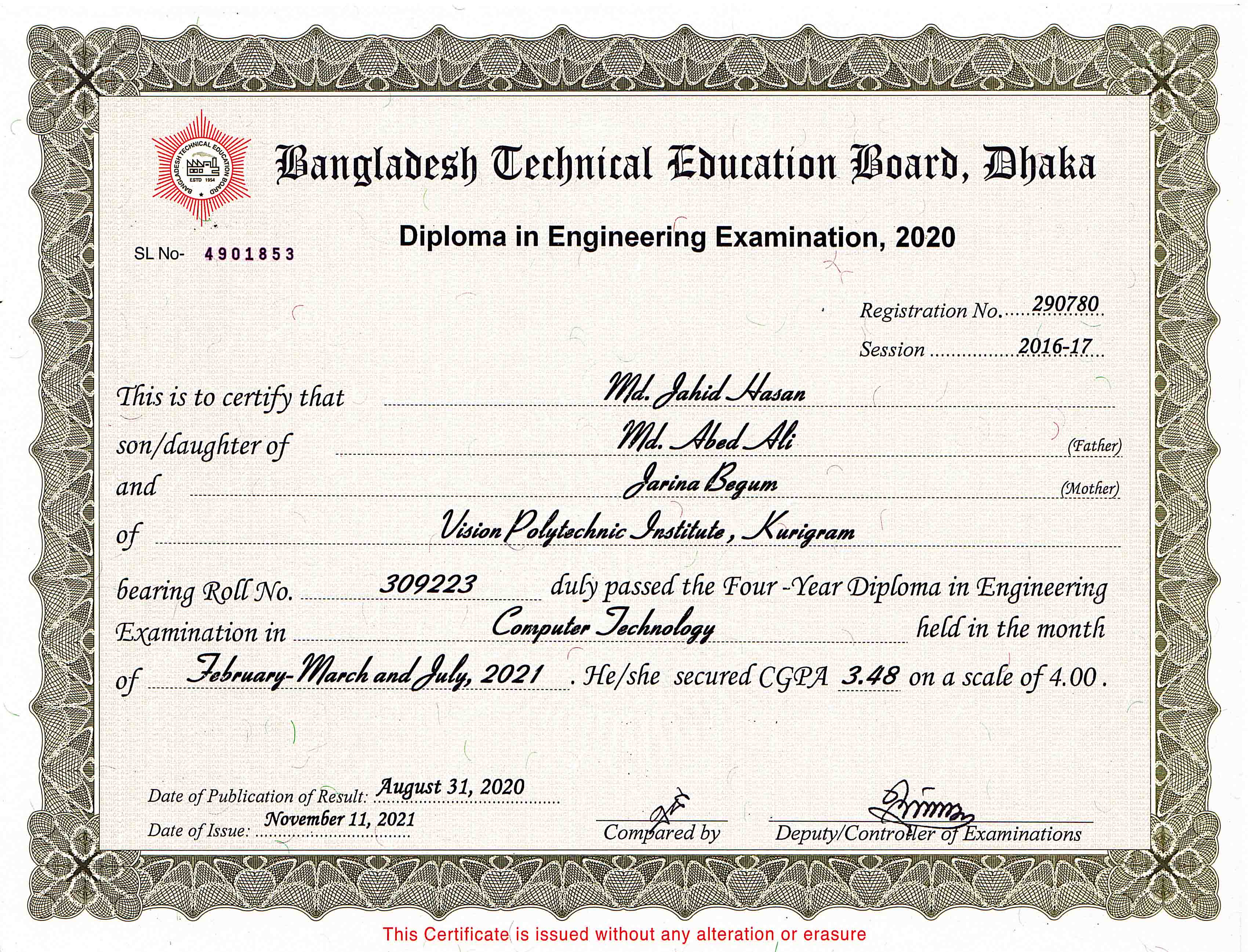 Certificate 5