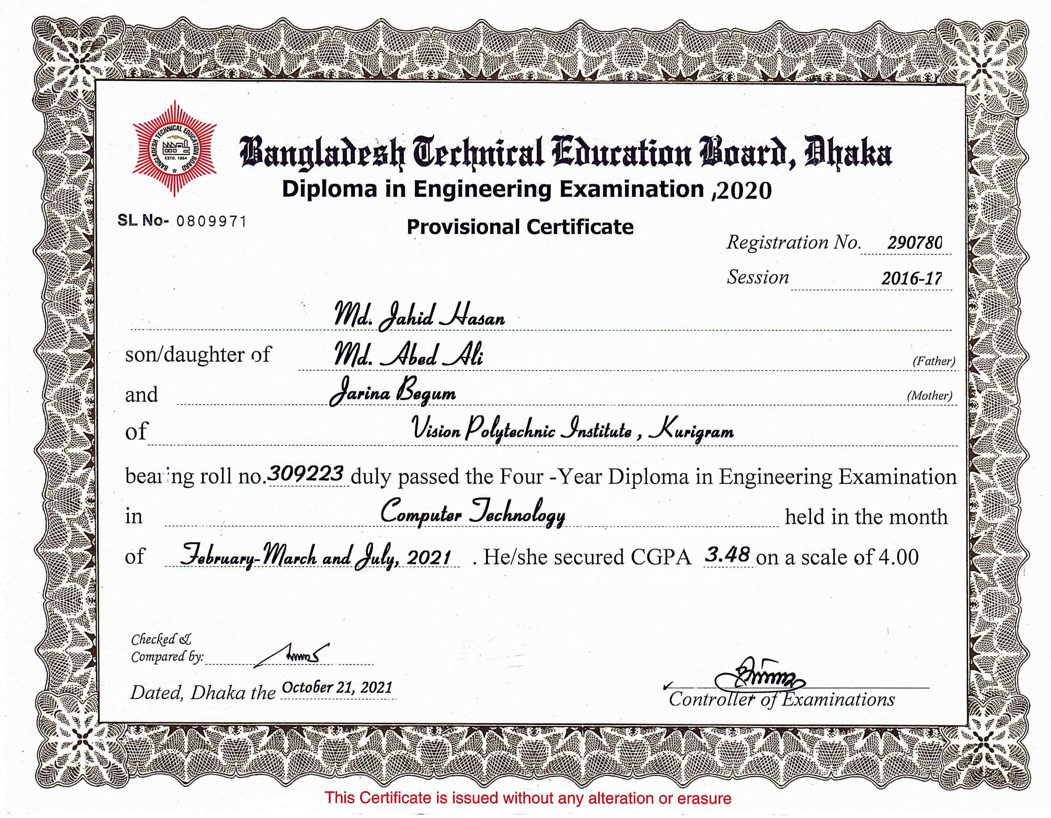 Certificate 6